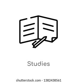 outline studies vector icon. isolated black simple line element illustration from education concept. editable vector stroke studies icon on white background