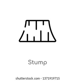 outline stump vector icon. isolated black simple line element illustration from camping concept. editable vector stroke stump icon on white background