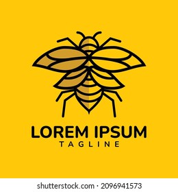 outline style bee logo template