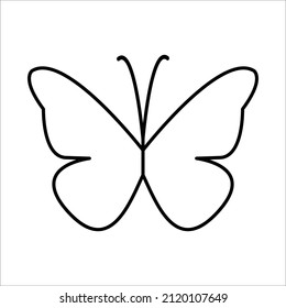 mariposa de estilo de contorno, plantilla de diseño vectorial