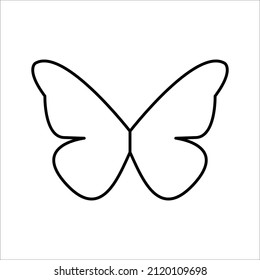 outline style butterfly, vector design template