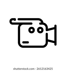 Outline Style Camcorder Graphic with Two Circular Lens Elements Symbol