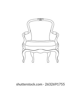 Outline style classic chair vector icon