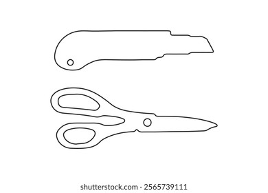 Outline style cutter and scissors cutting tools