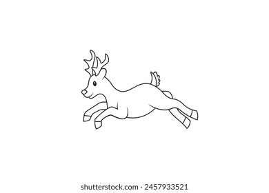 Vector con logo de ciervo de estilo esquemático, ciervo minimalista simple