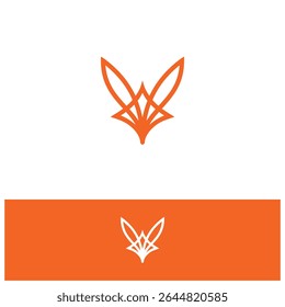 Outline style Fox head animal modern logo icon design template flat. vector illustration