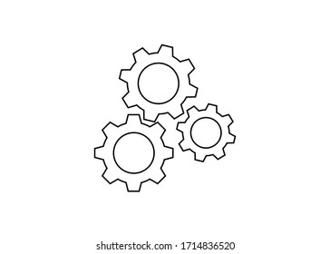 outline style gear vector icon