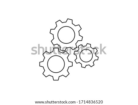 outline style gear vector icon