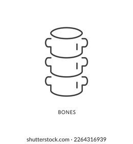 Outline style health care ui icons collection. Vector black linear illustration. Spine bones anatomical symbol isolated on white background. Design element for healthcare infographic