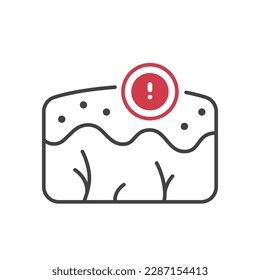 Outline style health care ui icons collection. Human organ disease concept. Vector linear illustration. Skin layers system anatomy symbol. Exclamation mark. Design element for healthcare