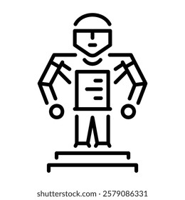 An outline style icon of action figure 