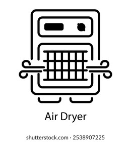 An outline style icon of air dryer 