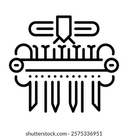 An outline style icon of beautiful comb clip 