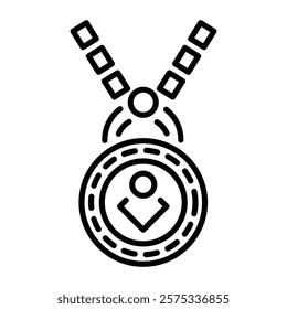 Outline style icon of a beautiful locket 