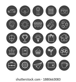 Conjunto de iconos de estilo de esquema 1