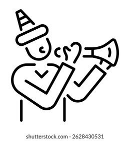 An outline style icon of celebration