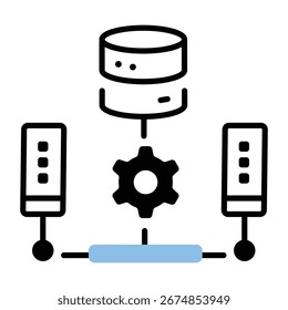 Ícone de estilo de estrutura de tópicos do sistema de banco de dados centralizado