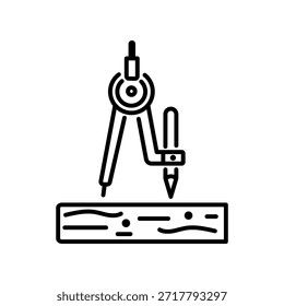 Un icono de estilo de contorno de la brújula