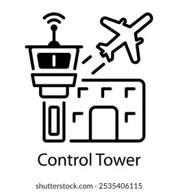 Um ícone de estilo de estrutura de tópicos da torre de controle 