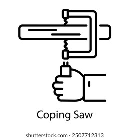 An outline style icon of coping saw 