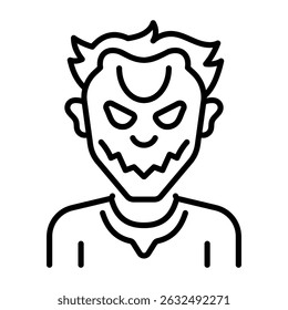 An outline style icon of creepy