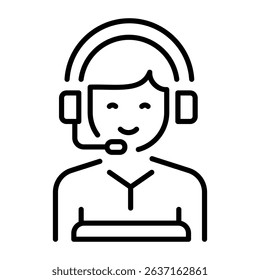 An outline style icon of customer service