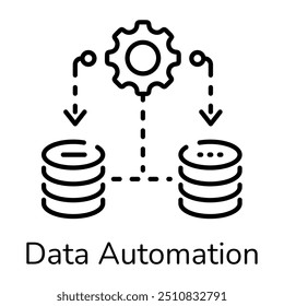 Un icono de estilo de esquema de automatización de datos 