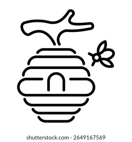 An outline style icon depicting beehive