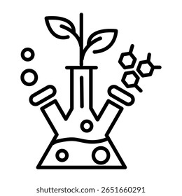 Um ícone de estilo de estrutura de tópicos representando a botânica