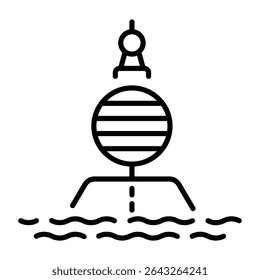 An outline style icon depicting buoy ball