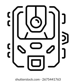An outline style icon depicting a camera trap