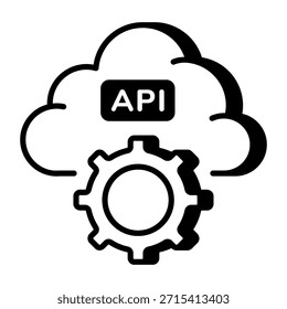 Un icono de estilo de esquema que representa la API de nube