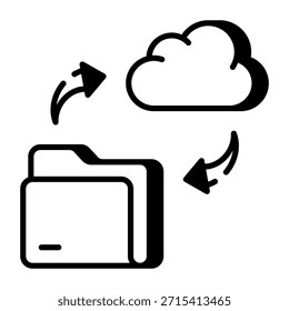 Un icono de estilo de esquema que representa la copia de seguridad en la nube