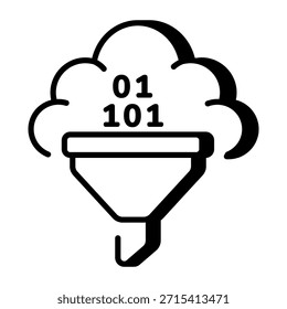 Un icono de estilo de esquema que representa el Filtrar de la nube