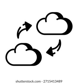 Ein Symbol für die Gliederungsformatvorlage, das die Cloud-Migration darstellt