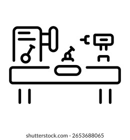 Um ícone de estilo de estrutura de tópicos representando a máquina cnc