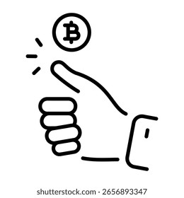 An outline style icon depicting coin toss