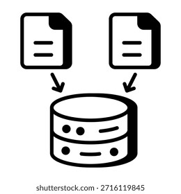 An outline style icon depicting data collection