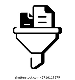 An outline style icon depicting data extraction