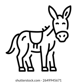 Um ícone de estilo de estrutura de tópicos representando o burro