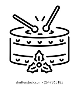 An outline style icon depicting drum