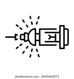 An outline style icon depicting electric beam