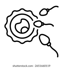 Um ícone de estilo de estrutura de tópicos representando a fertilização