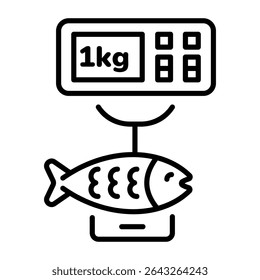 An outline style icon depicting fish scale