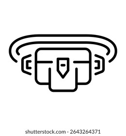 An outline style icon depicting fishing belt