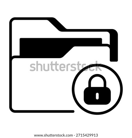 An outline style icon depicting folder lock