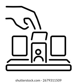 Um ícone de estilo de estrutura de tópicos representando um jogo de adivinhação