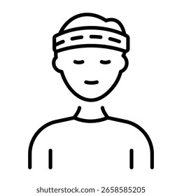 An outline style icon depicting headband