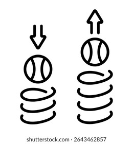 Um ícone de estilo de estrutura de tópicos representando a energia cinética  