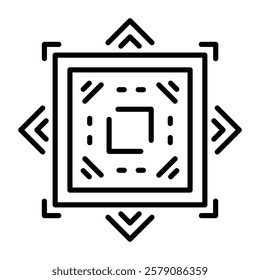 Outline style icon depicting mirror modifier 